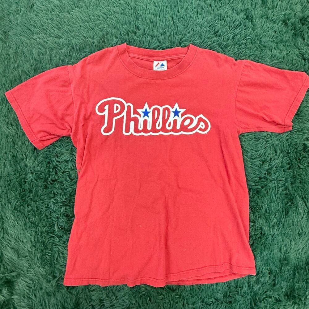Philadelphia Phillies Y2K Red Jersey T-shirt Jim Thome Size Medium Unisex